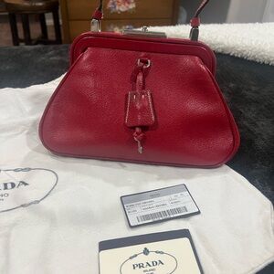 Prada Red Leather Top-Handle Satchel